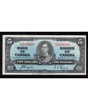 1937 Canada $5 banknote Coyne Towers H/S 2108928 Choice EF/AU