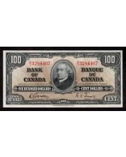 1937 Canada $100 note Gordon Towers B/J 3284407 Choice AU/UNC