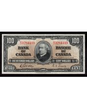 1937 Canada $100 note Gordon Towers B/J 3284419 Choice AU/UNC