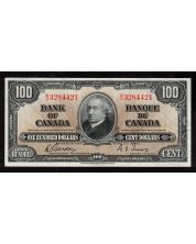 1937 Canada $100 note Gordon Towers B/J 3284421 Choice AU/UNC
