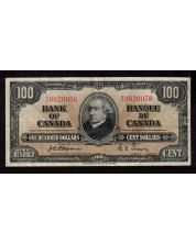 1937 Canada $100 banknote Osborne Towers A/J 0020056 nice VF+
