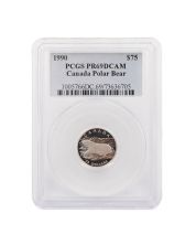 1990 Canada $75 Polar Bear Platinum Proof Coin PCGS PR69DCAM