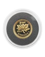 2012 Royal Canadian Mint 1/25 Ounce Gold 1 Cent Coin Original Box