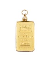 Credit Suisse 5g .9999 Fine Gold Pendant in 14K Gold Frame