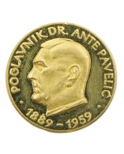 1969 Croatia Gold 250 Kuna Coin – 10th Anniversary of the Death of Dr. Ante Pavelić