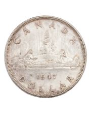1947 Blunt-7 Canada silver $1 dollar VF+