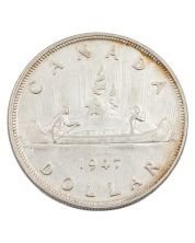 1947 Blunt-7 Canada silver $1 dollar a/EF