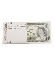 100 x Canada 1973 $1 dollar banknotes many consecutive Choice AU to UNC+