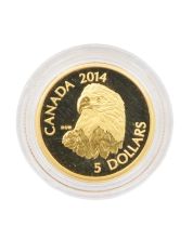 2014 RCM $5 Pure Gold Bald Eagle Coin 1/10 oz .9999 Fine Gold