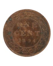 1894 Canada Large Cent VF Queen Victoria One Cent Coin