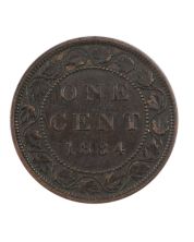 1884 Canada One Cent Obverse-2 EF+ Large Cent Coin