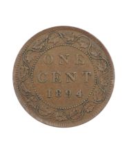 1894 Canada 1 Cent Large-4 Fine+ Victorian Large Cent Coin