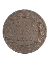 1890 H Canada Large Cent VF+ Victoria One Cent Coin