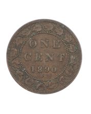 1890 H Canada Large Cent Coin Victoria Fine+