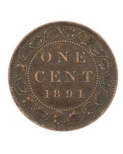 1891 Canada Large Cent SDSL Obverse 3 EF Victorian Coin