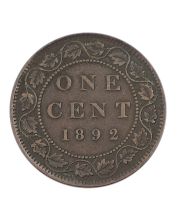 1892 Canada Large Cent Obverse 3a Fine F Copper Coin