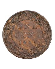 1892 Canada Large Cent VF Obverse 3a Victorian One Cent Coin