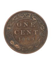 1894 Canada One Cent Large Cent Coin Fine