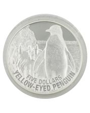 2011 New Zealand $5 Yellow-Eyed Penguin 1oz Silver Proof Coin