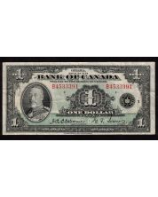 1935 Canada $1 banknote Osborne Towers B 4533391 nice VF+