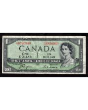 1954 Canada $1 dollar devils face note Coyne Towers D/A 6890940 nice VF