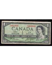 1954 Canada $1 dollar devils face note Beattie Coyne M/A 4632845 VF