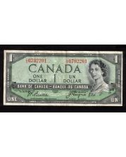 1954 Canada $1 dollar devils face note Beattie Coyne L/A 6792201 VF+