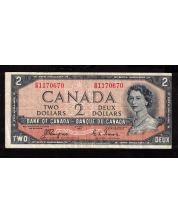 1954 Canada $2 dollar devils face note Coyne Towers B/B 1170670 VF