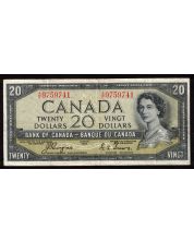 1954 Canada $20 devils face banknote Coyne Towers A/E 9759741 nice VF