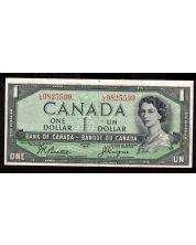 1954 Canada $1 devils face banknote Beattie Coyne L/A 9825599 nice VF+
