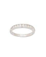 18K White Gold 0.56ct Diamond Ring VVS2-VS1 Size 8.75