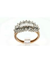 18K Yellow 14K White Gold Diamond Cluster Ring 1.92 CTW