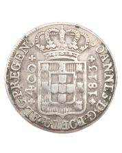 1813 Portugal 400 Reis silver coin 14.56 grams VF+