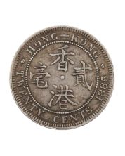 1885 Hong Kong 20 cents nice original VF+