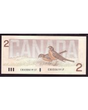 1986 Canada $2 banknote Theissen Crow EBX3541917 UNC
