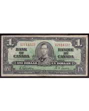 1937 Canada $1 banknote Gordon H/A2114322 Narrow Panel BC-21b FINE