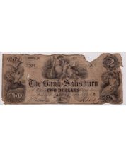 USA $2.00 The Bank of Salisbury March 4th 1852