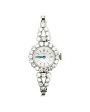 Vintage De Luxe Platinum Diamond Cocktail Watch 2.38 CT Circa 1940