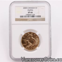 2005 Canada $1 Puffin Loonie NGC SP 66 dollar - Professional