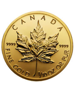 1/10th Ounce Gold Maple Leaf Coin .9999 pure Sealed - Random Year
