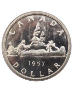 1957 Canada silver dollar Choice prooflike