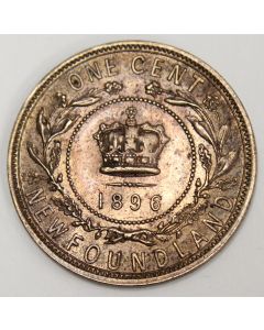 1896 Newfoundland large cent AU55