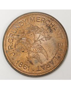 Australia Melbourne JR Grundy Merchant 1861 Token 