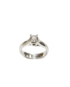 Hearts & Arrows Diamond Ring 0.47ct F VS2 Ideal Cut 19K White Gold 4 Size