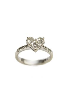 0.92ct Princess & Demi Luna cut Diamonds Ring 
