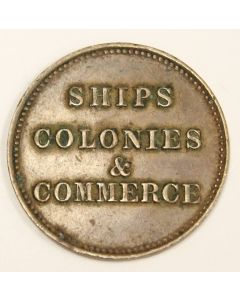 PEI Canada Ships colonies & Commerce Half Penny token 