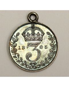 1905 Great Britain 3 Pence silver coin 