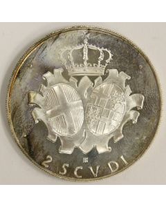 1967 Malta Two Scudi Choice Proof mirror fields & heavy Cameo relief