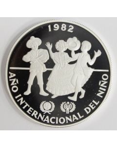 Panama 10 Balboas silver coin 1982 Year of The Child 