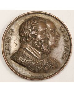 France 1814-1824 Louis XVIII and Henri IV bronze medal